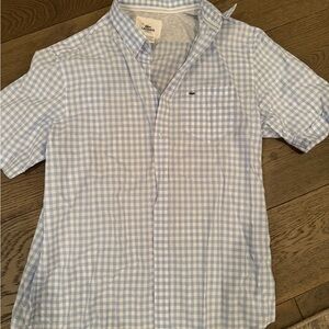 Lacoste Blue and White Casual Button Down Shirt